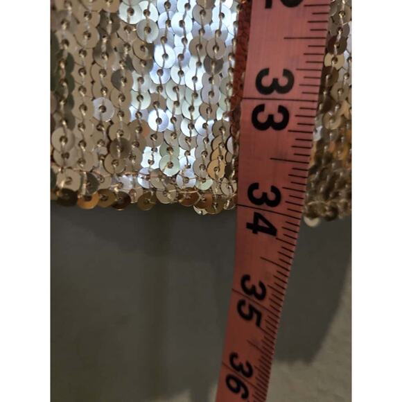 Free People Sophie Sequin Mini Dress Gold Long Sleeve Party Size XS - Picture 13 of 15